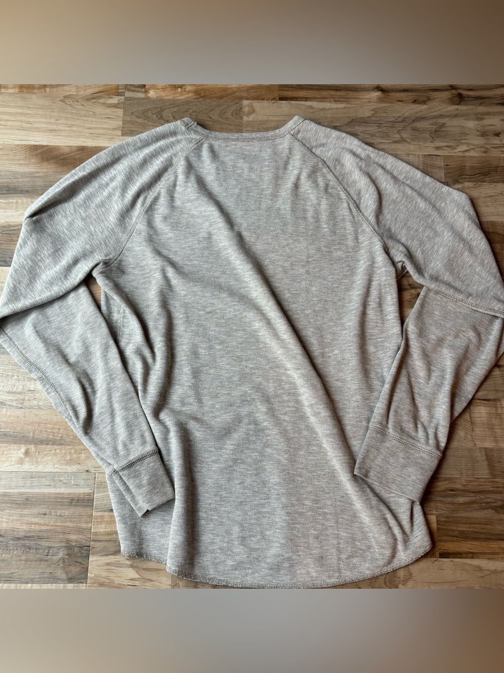 American Eagle Outfitters Men's Light Heather Oatmeal Long Sleeve Crew Grunge - Picture 4 of 10
